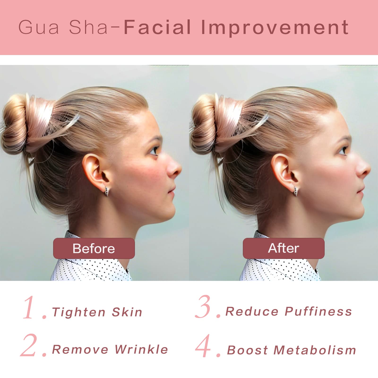 Authentic rose quartz crystal massager for jawline definition