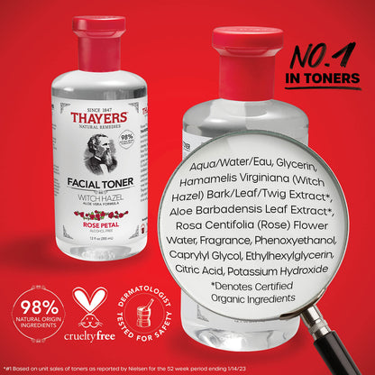 Thayers imported beauty gift set displaying both product labels clearly