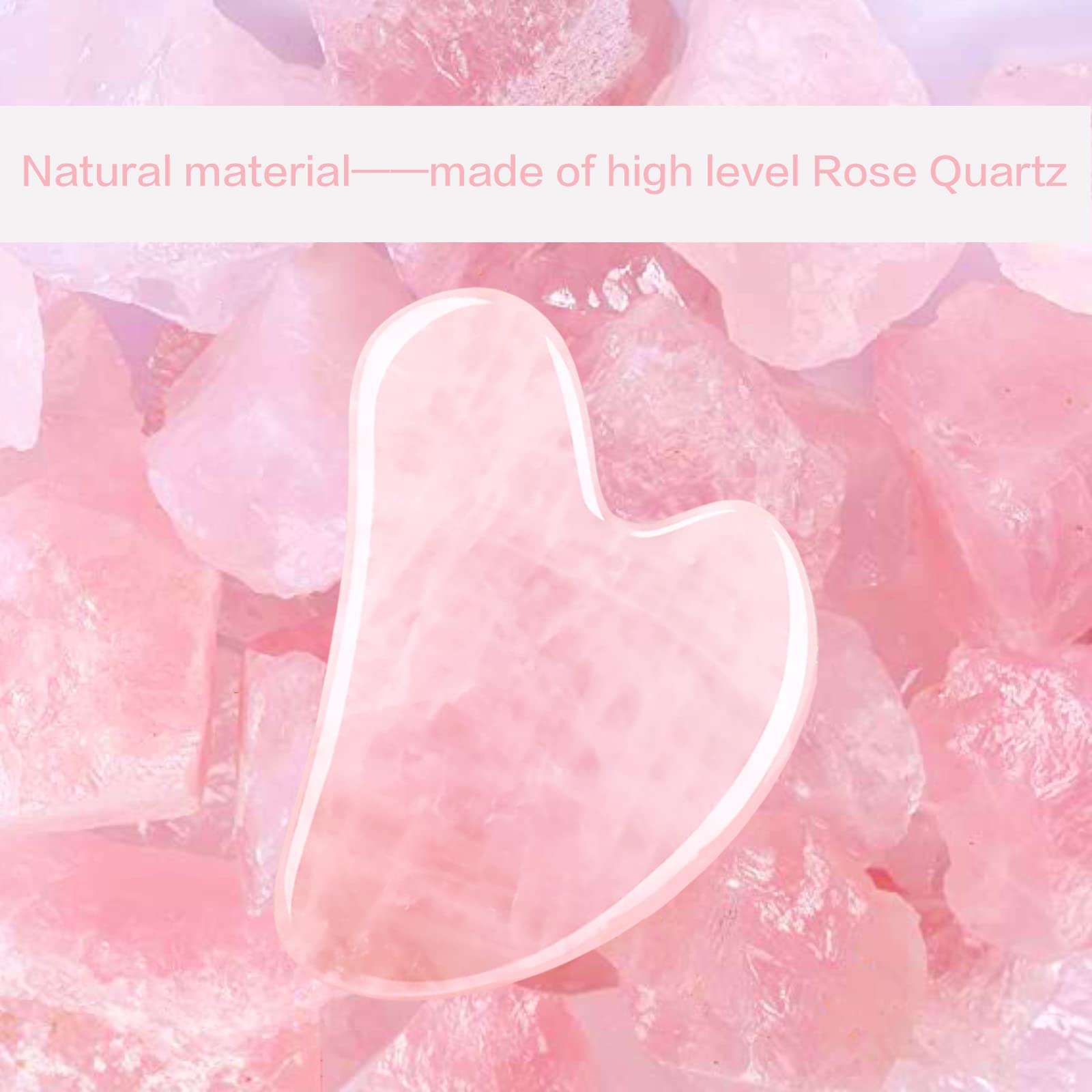 Natural rose quartz beauty tool for under eye swelling relief
