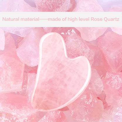 Natural rose quartz beauty tool for under eye swelling relief