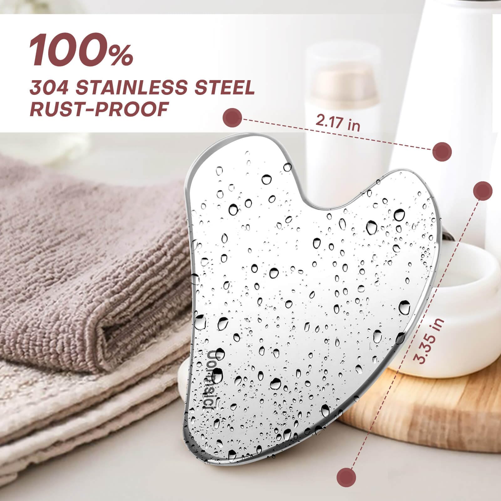 Hygienic non porous metal face massager for morning puffiness and lymphatic drainage