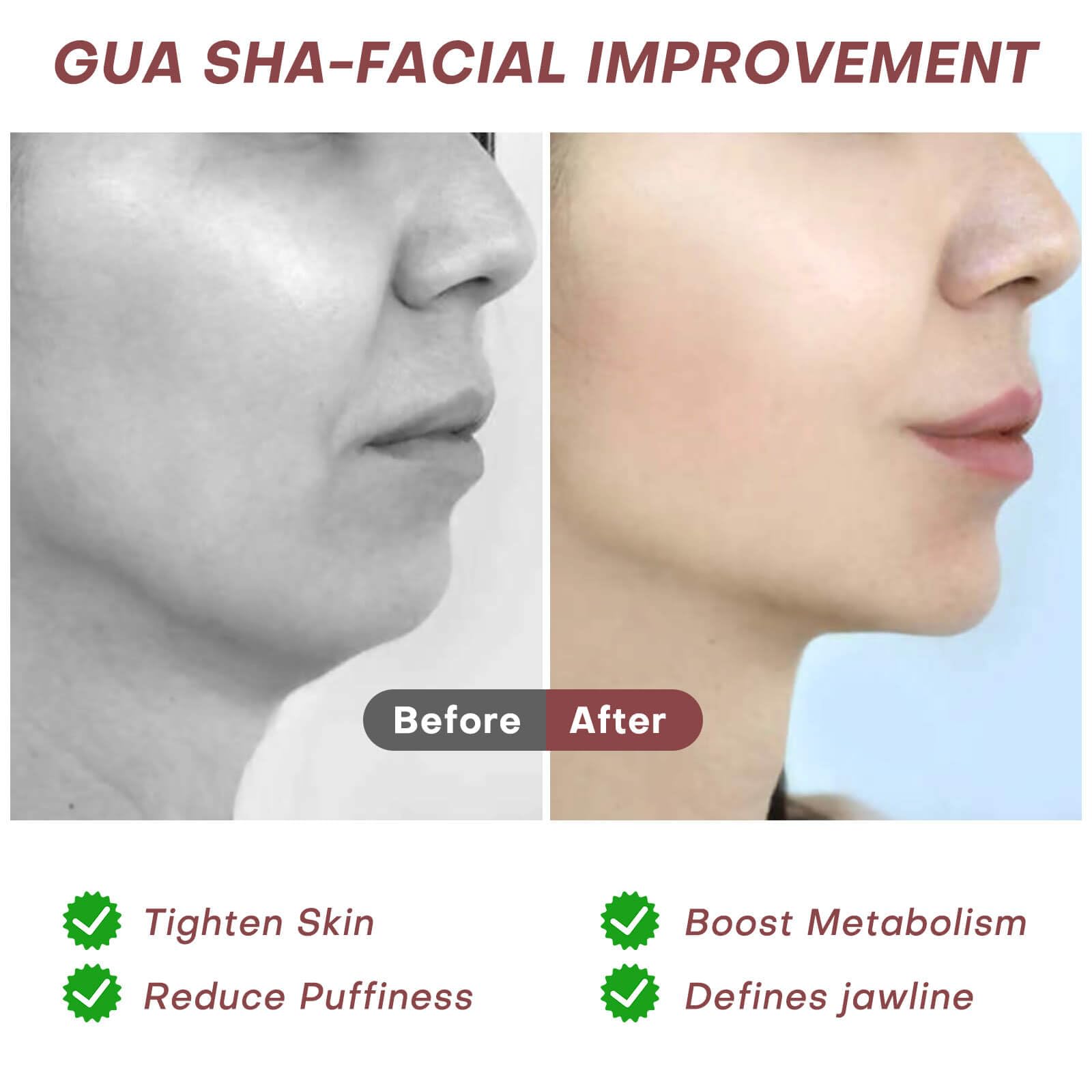 Shatterproof silver metal gua sha stone being used for cooling neck and body massage