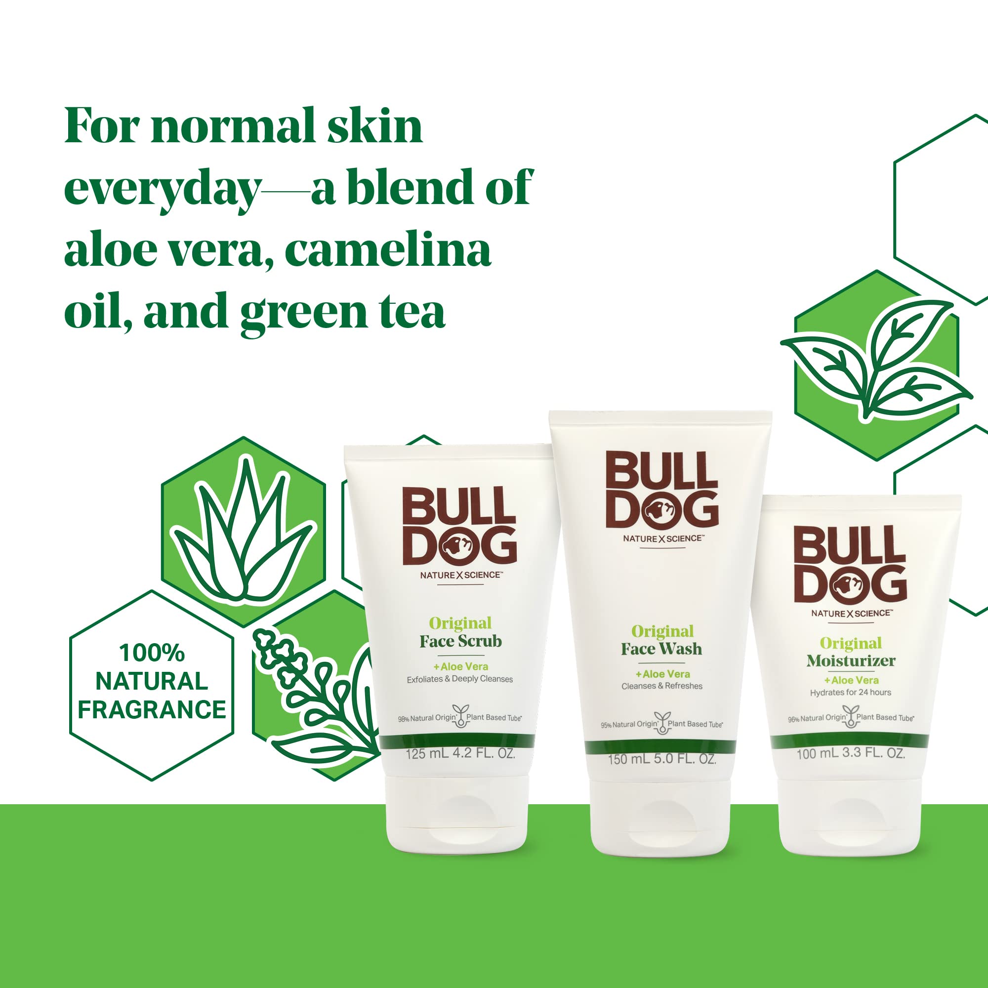 Bulldog Original Face Wash one hundred fifty milliliter bottle with aloe vera for men.