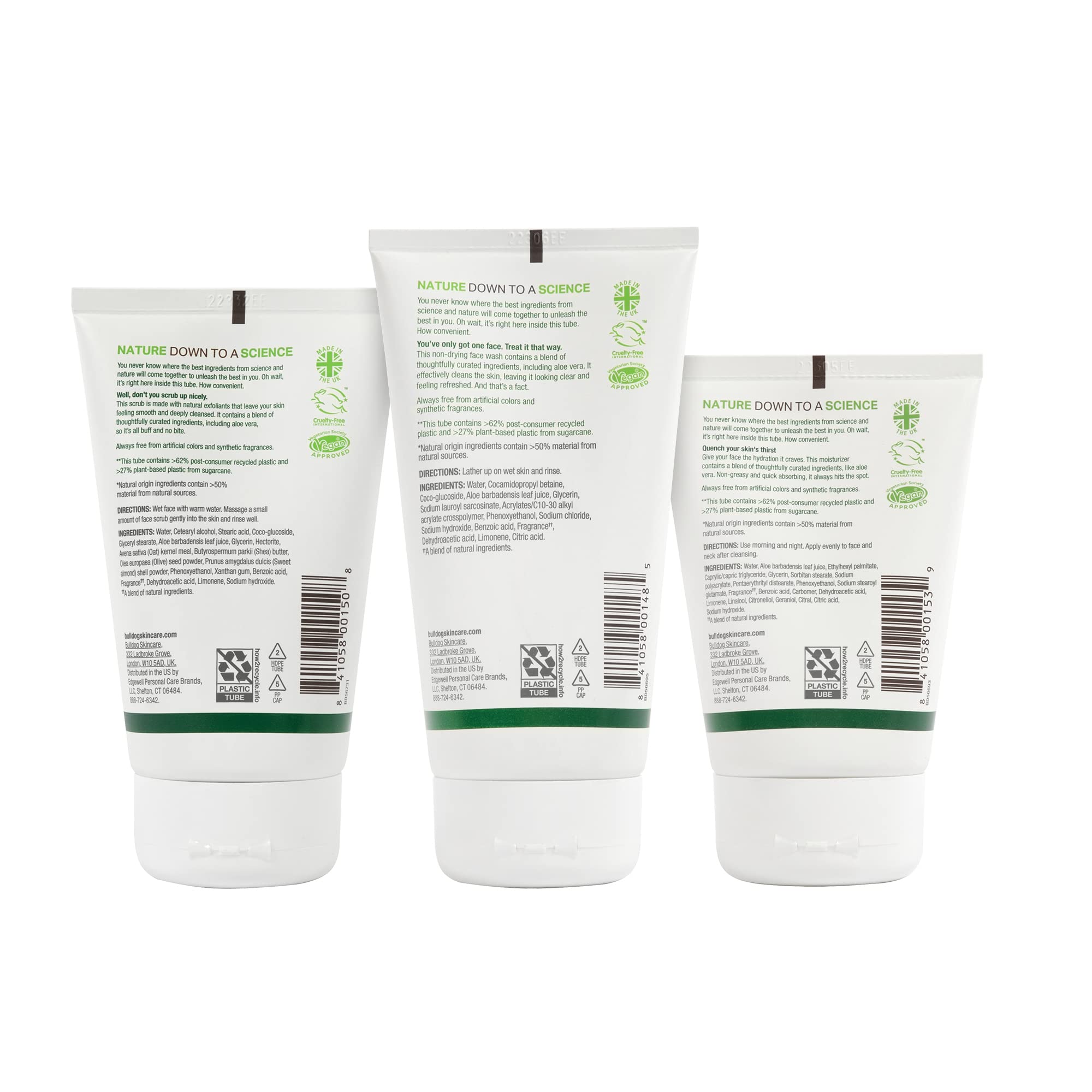Bulldog Original Face Scrub one hundred twenty five milliliter tube for exfoliating mens skin.