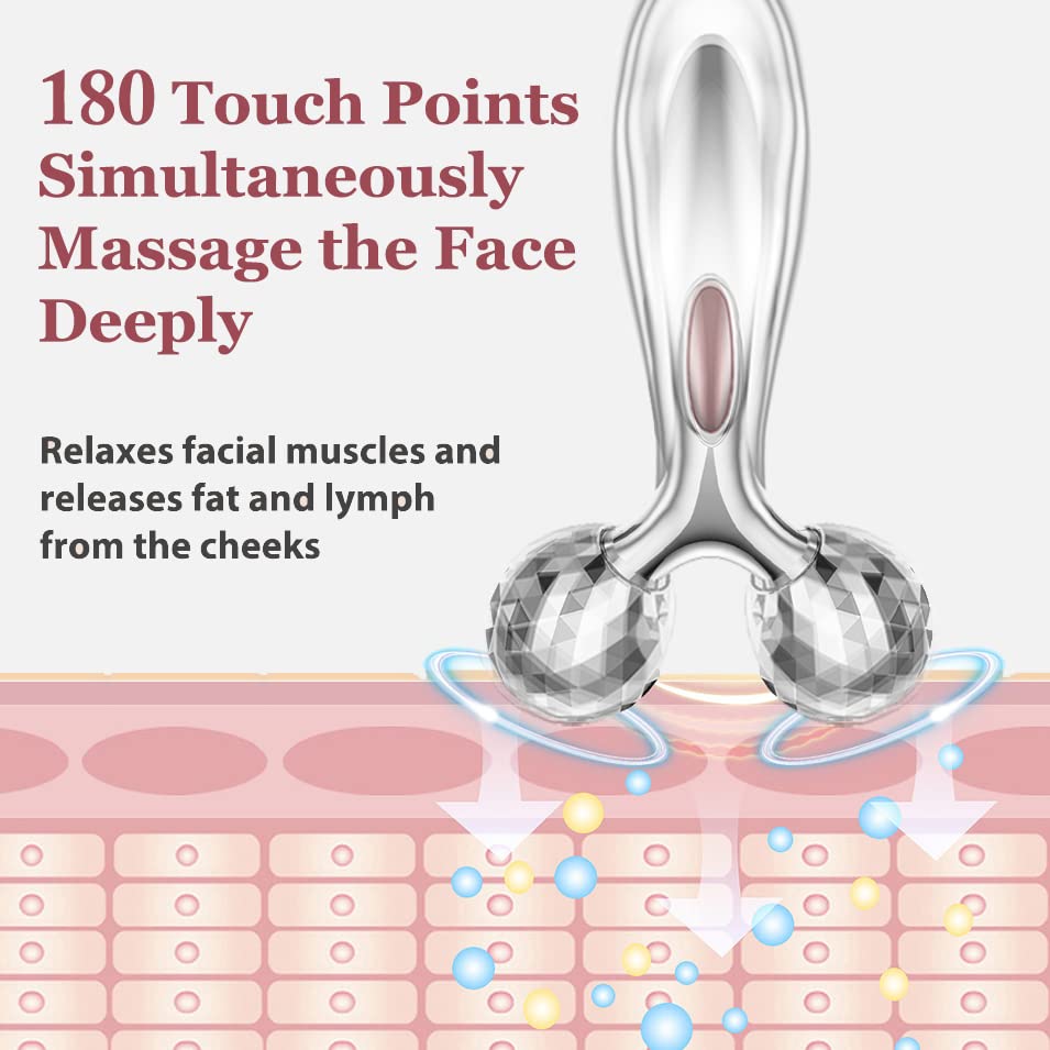 Lanfixilly 3D manual roller face and body massager highlighting the dual rotating spheres