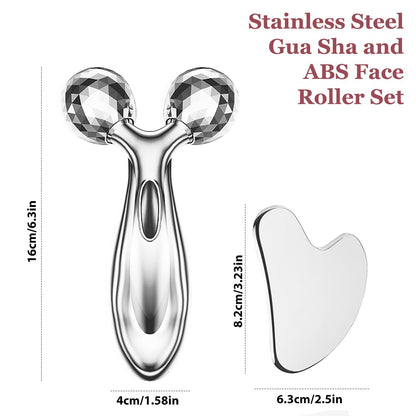 Lanfixilly authentic imported stainless steel beauty massager kit packaging close up view