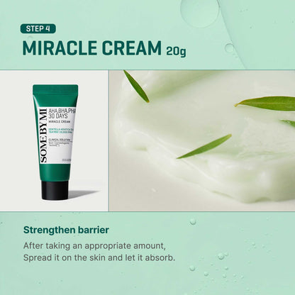 Unboxing view of the complete thirty day miracle trial kit for clearing skin wastes and regulating sebum.