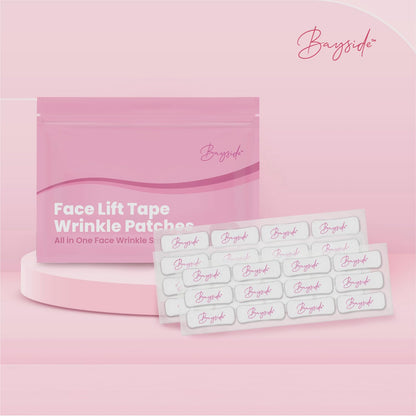 Bayside wrinkle reducing face lifters tape material demonstration for elasticity.