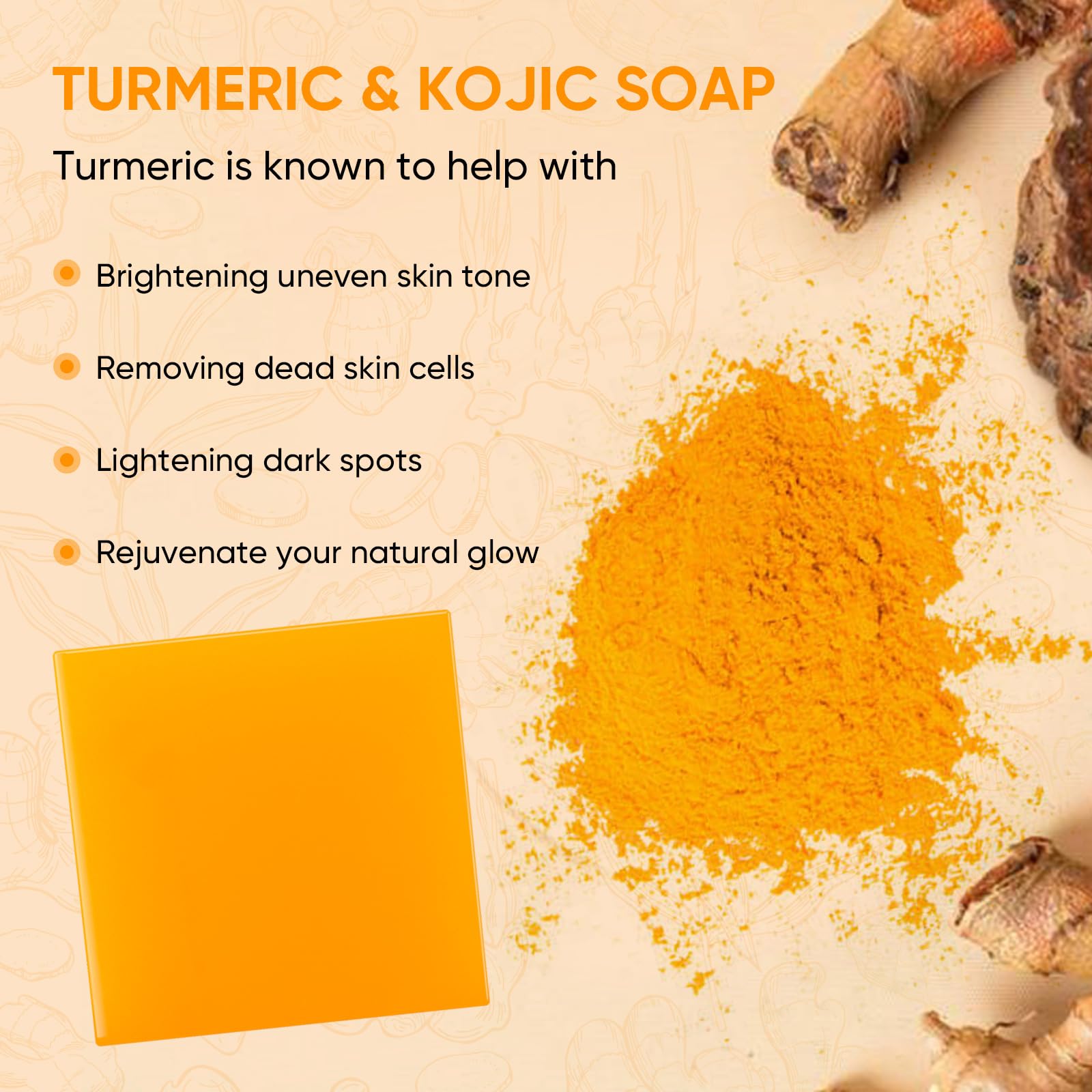 Femani Turmeric Soap Bar for exfoliating face and body acne treatment