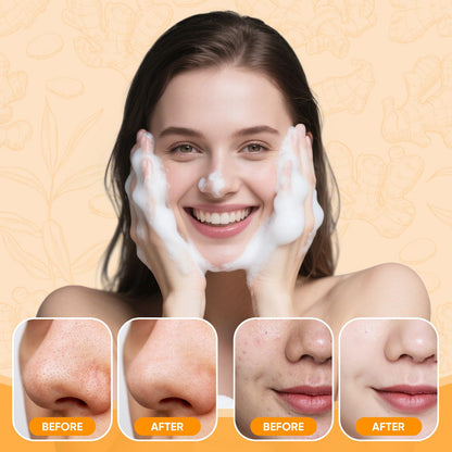 Femani Turmeric Mousse Cleanser packaging showcasing the natural ingredients list