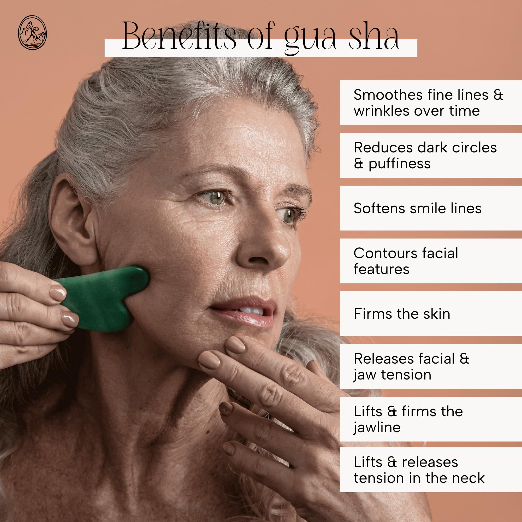 Authentic green jade face sculpting tool displayed on clean white backdrop