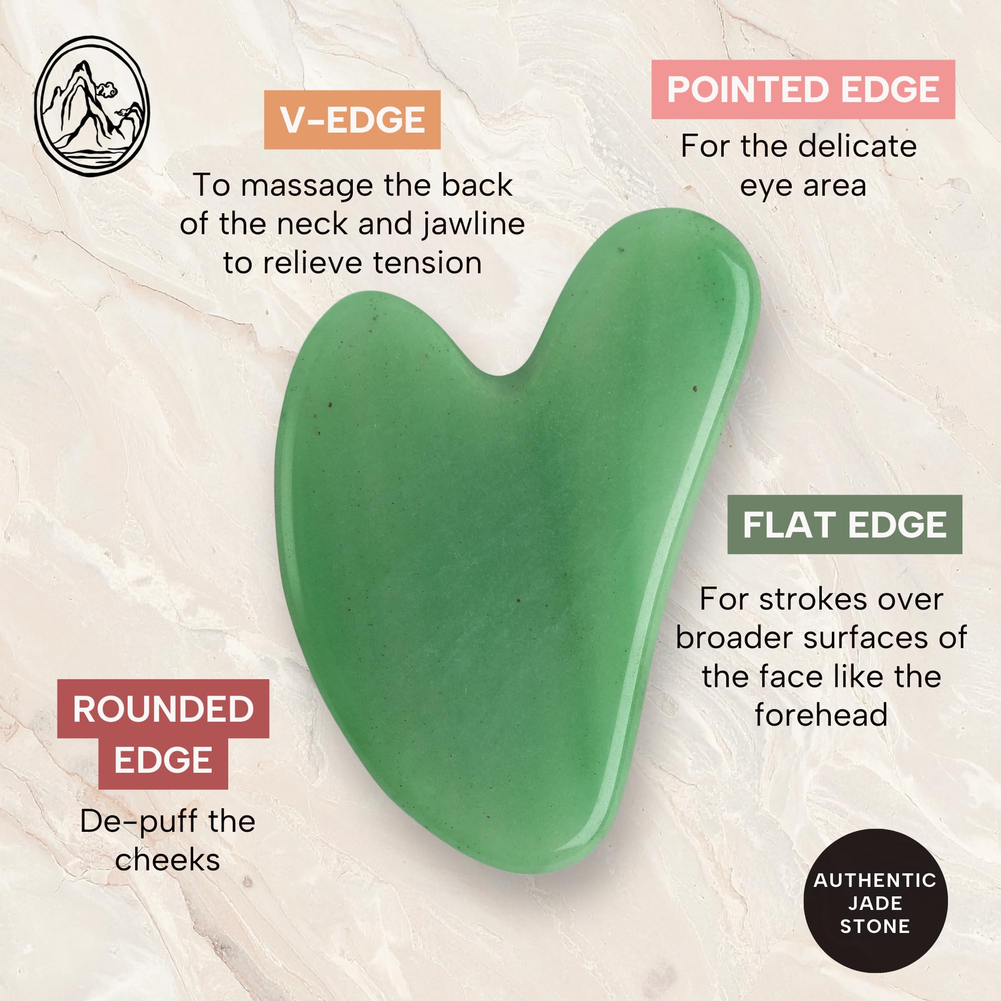 Natural crystal gua sha scraping massager for lymphatic drainage routines