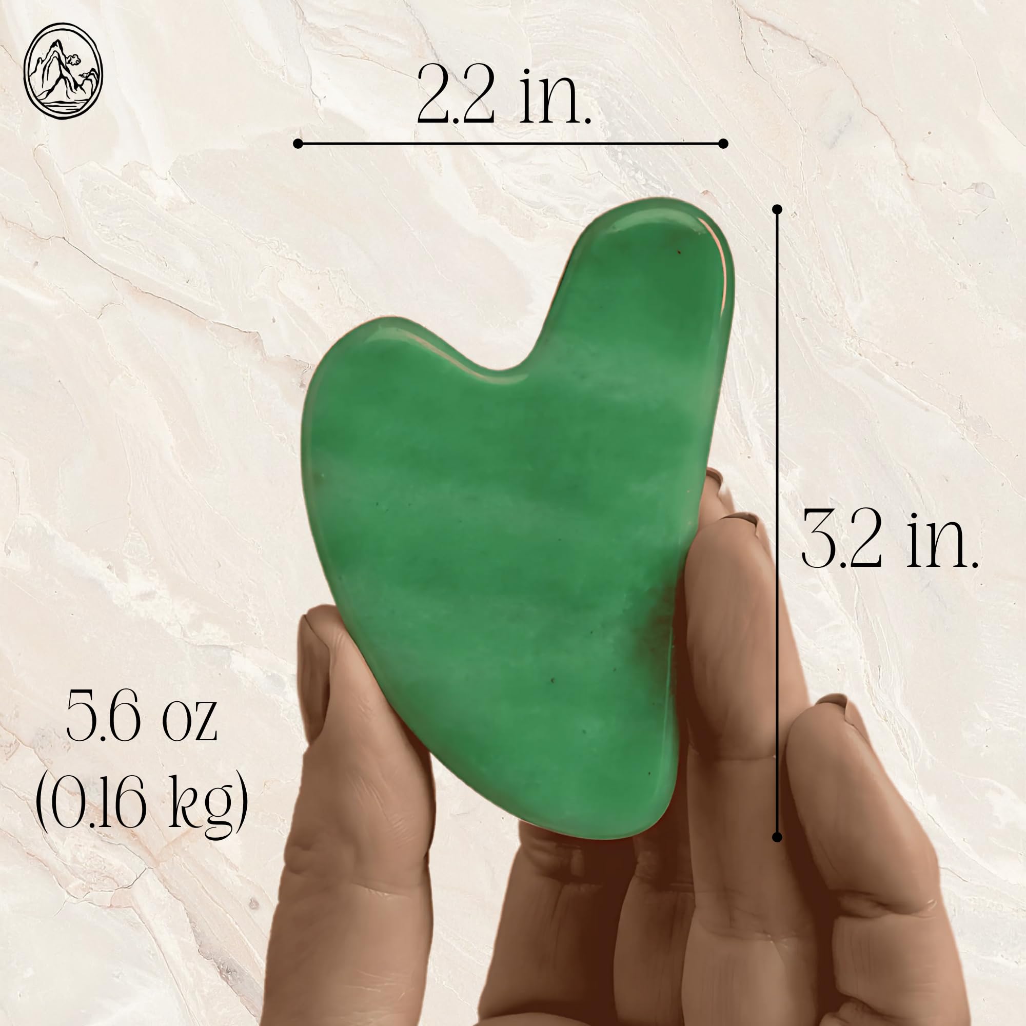 Hand carved cooling jade stone tool for firming jawlines and cheekbones