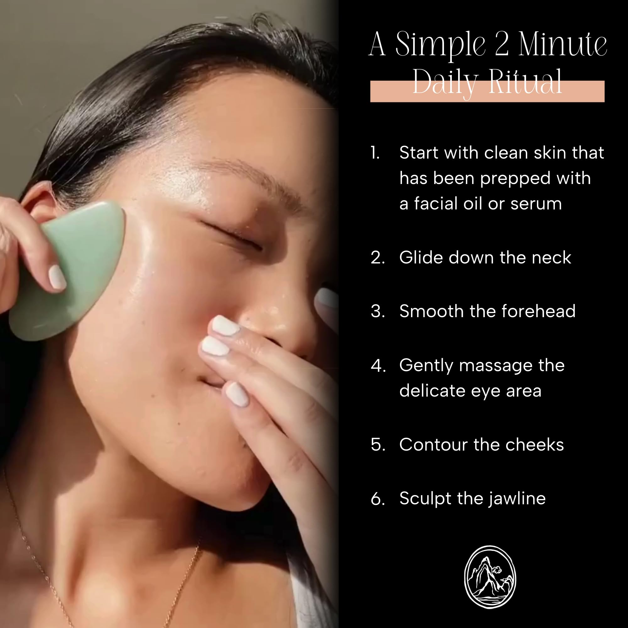 Premium imported skincare device showing unique natural green marble patterns