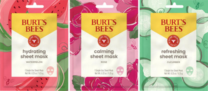 Burt's Bees hydrating sheet mask single pack with watermelon imagery for skincare routine