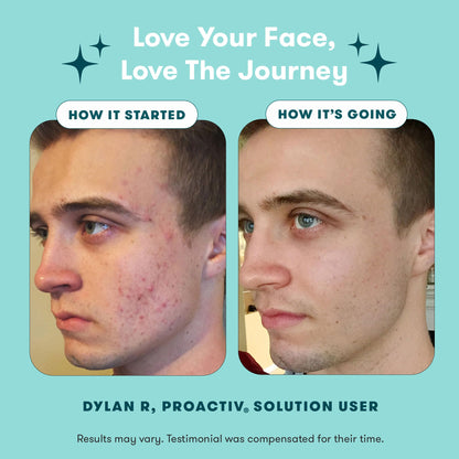 Proactiv Solution three step acne routine skincare items arranged together