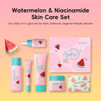 Quiyum watermelon facial cleanser bottle and texture