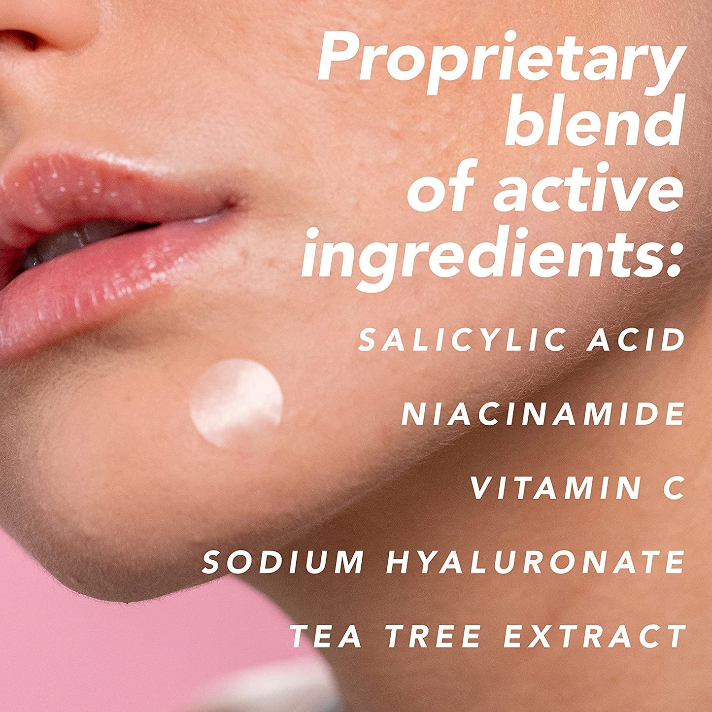 How to use Mario Badescu Drying lotion with a cotton swab dipping into the pink sediment layer.
