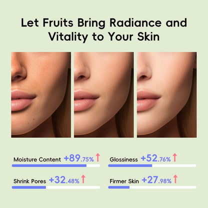 Back of packaging for QUIYUM fruit skincare set showing application instructions