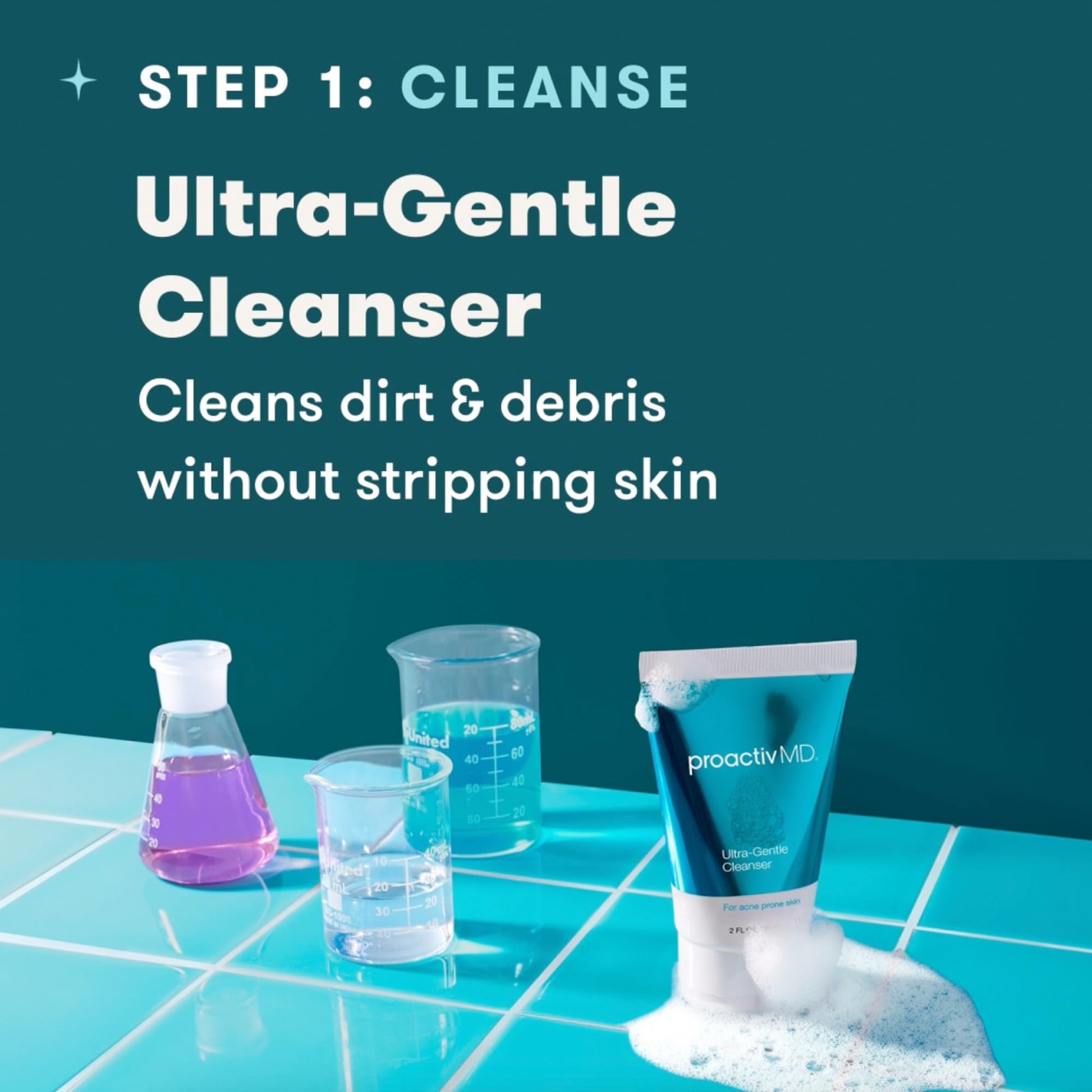 Authentic Proactiv MD three piece skincare system on a clean background