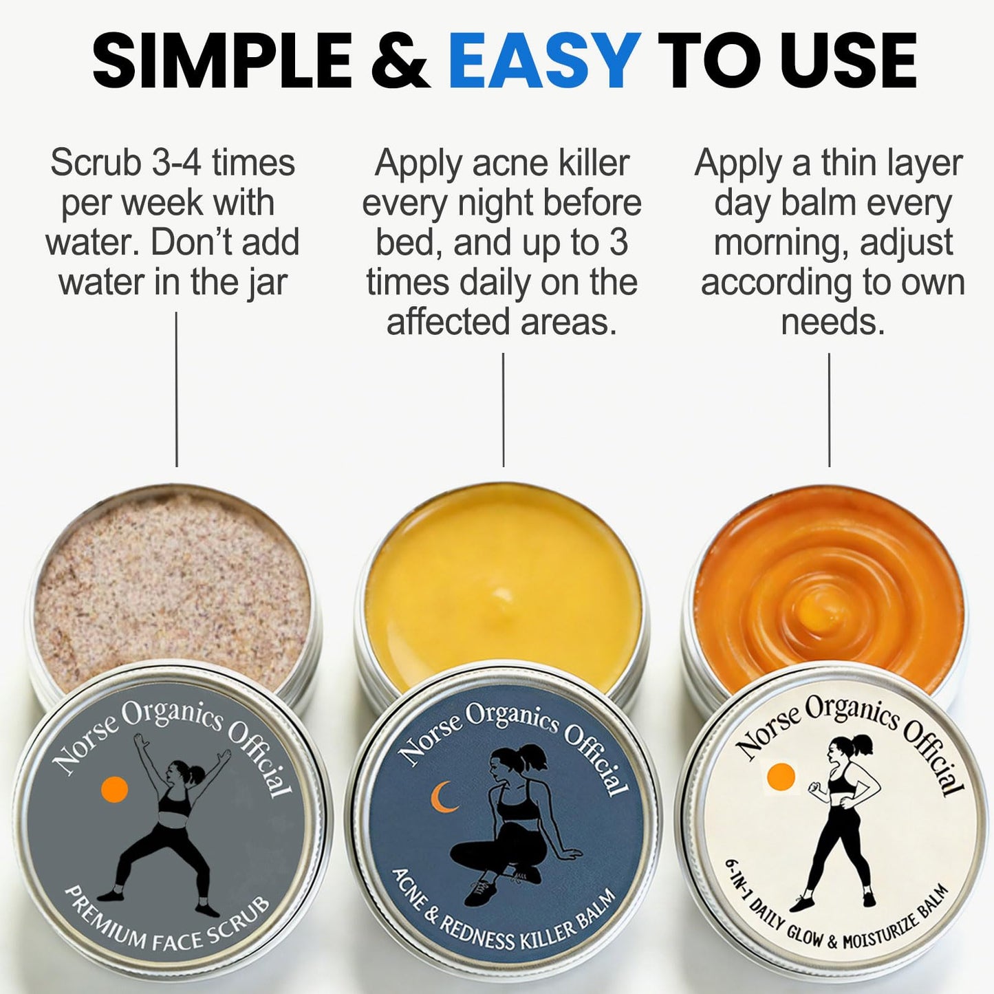 Applying Norse Organics acne killer balm on skin