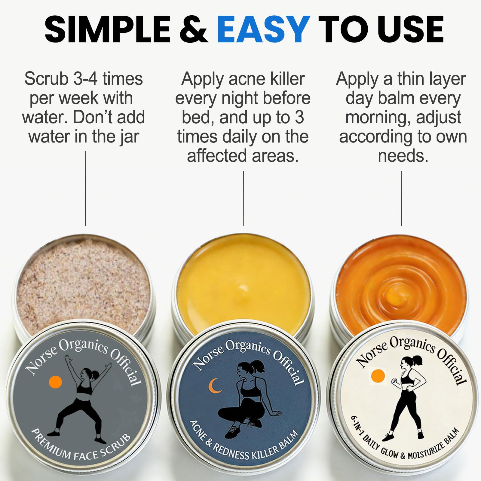 Applying Norse Organics acne killer balm on skin