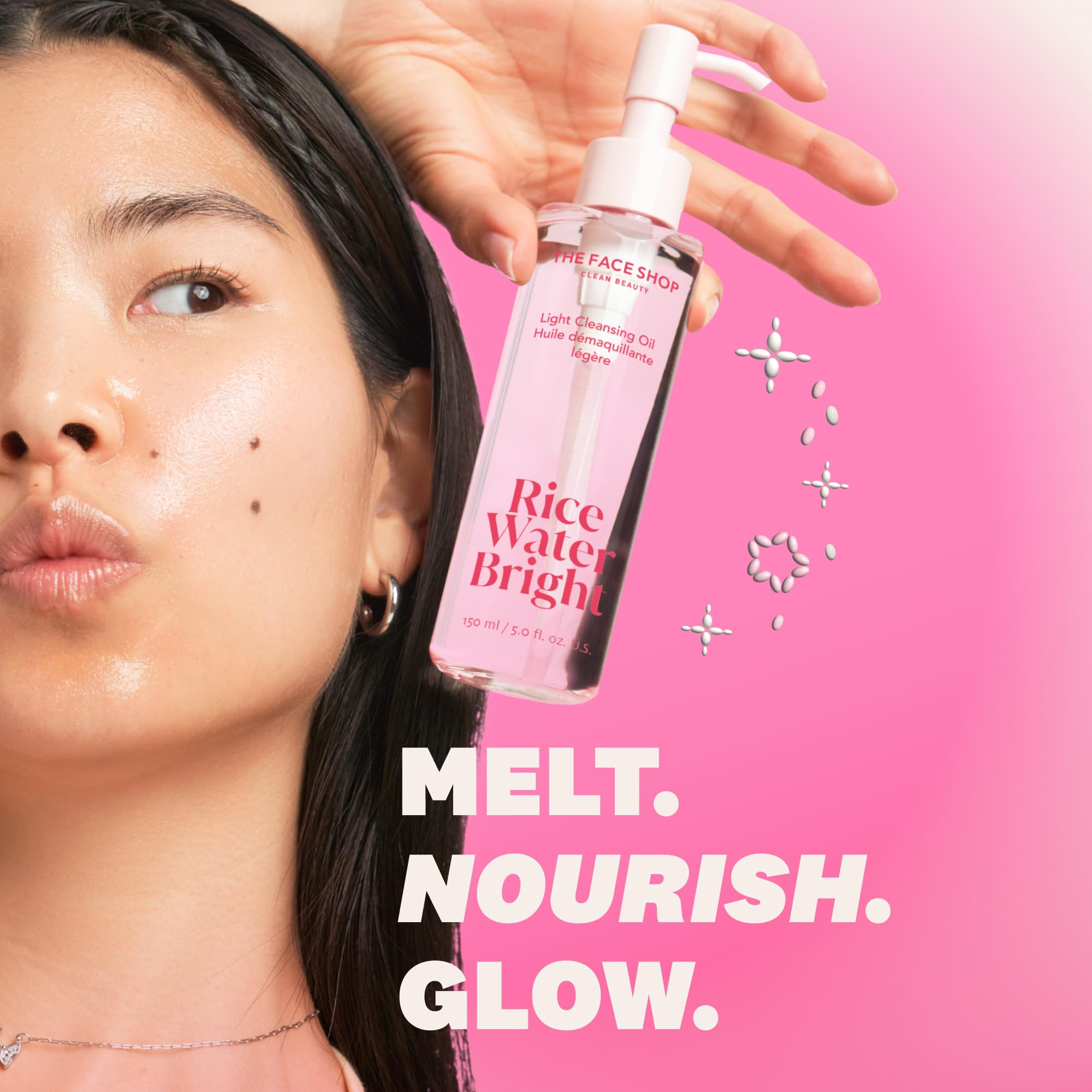 The Face Shop pore control light cleansing oil bottle designed for melting waterproof makeup.