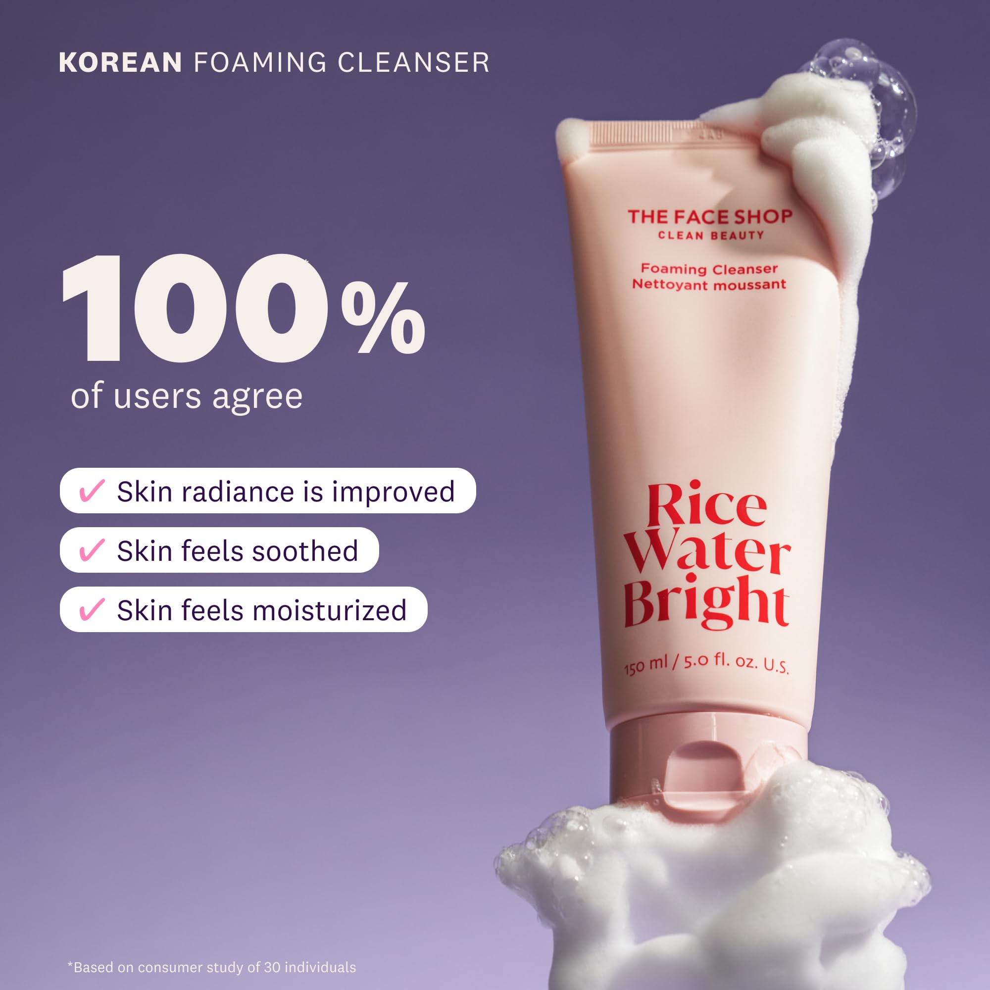 Back label of The Face Shop rice water duo set indicating directions for use and ceramide ingredients.