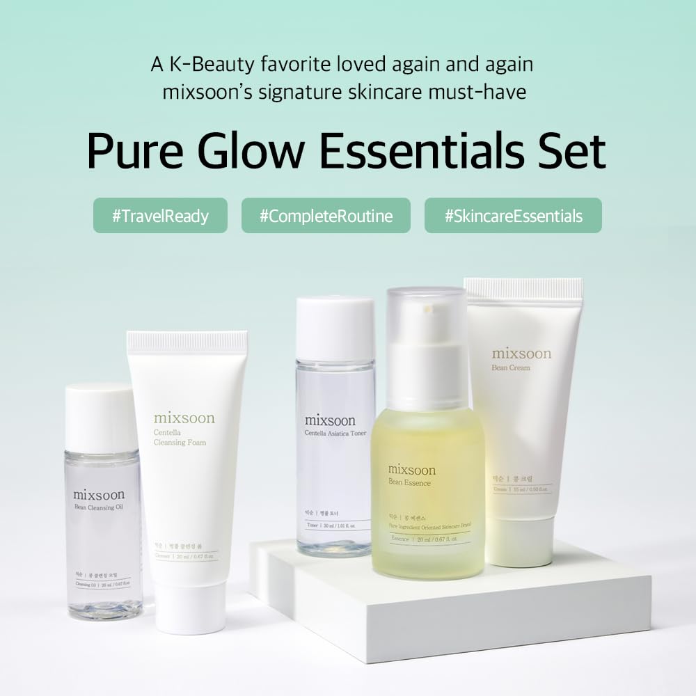Mixsoon Korean glass skin travel kit bottles and tubes displayed