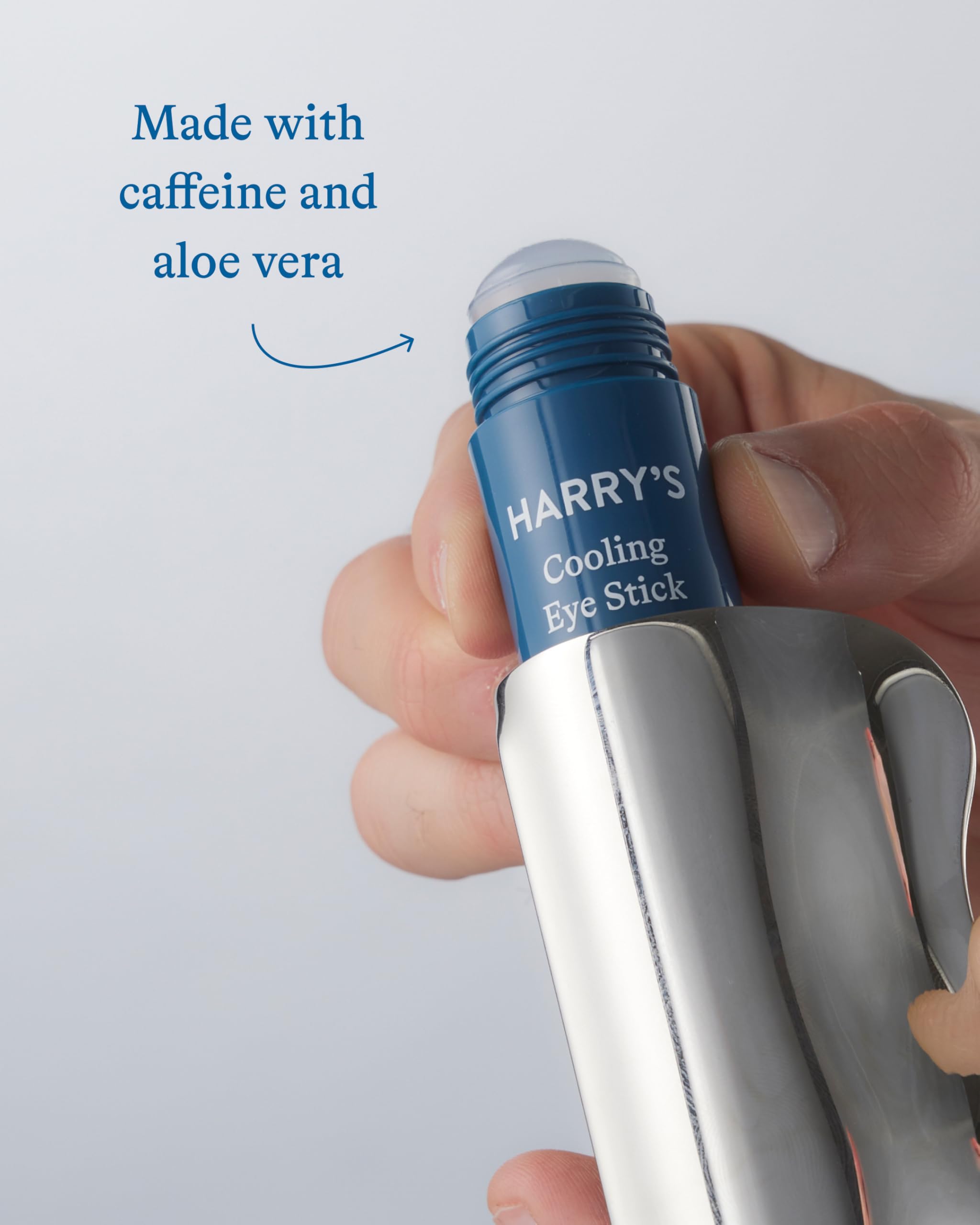 Close up view of the back of the packaging highlighting the caffeine and aloe vera ingredients.