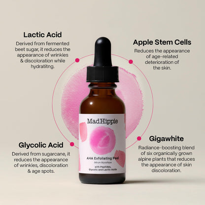 Mad Hippie premium USA imported skincare exfoliating peel box and dropper setup