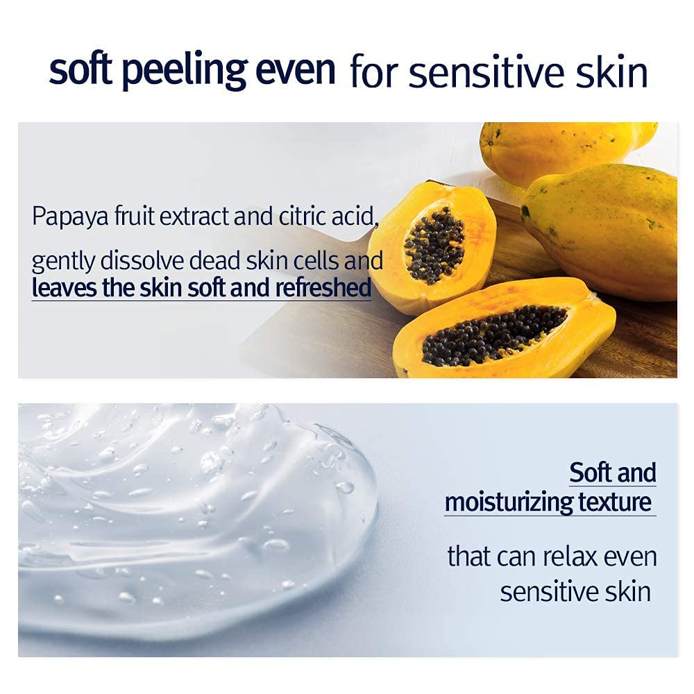 Back label of Pyunkang Yul papaya and AHA peeling gel