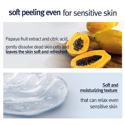 Back label of Pyunkang Yul papaya and AHA peeling gel