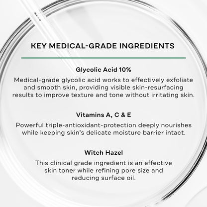 Replenix discoloration and acne treatment pads packaging highlighting the triple vitamin defense formulation