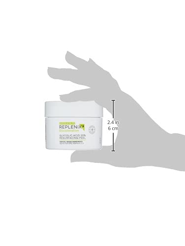 Replenix crystalline glycolic acid resurfacing skin peel 60 count jar base highlighting cruelty free verification