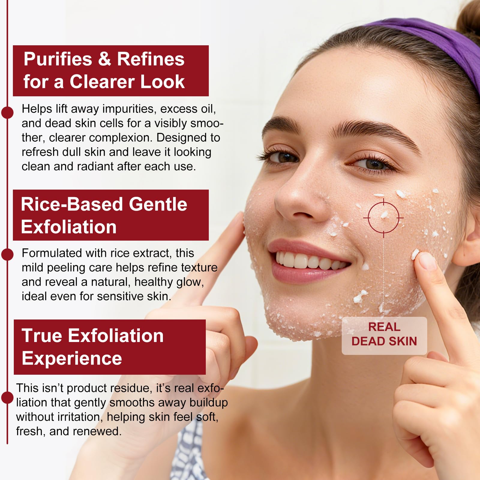 Close up of the Lxitian rice glow exfoliating serum bottles demonstrating the clear liquid formula.