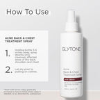 Glytone chest and back spray packaging and size perspective