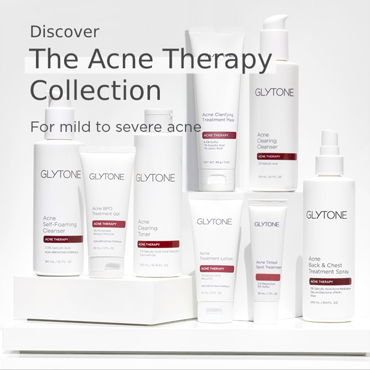 Glytone imported USA beauty product for clearing chest and back breakouts