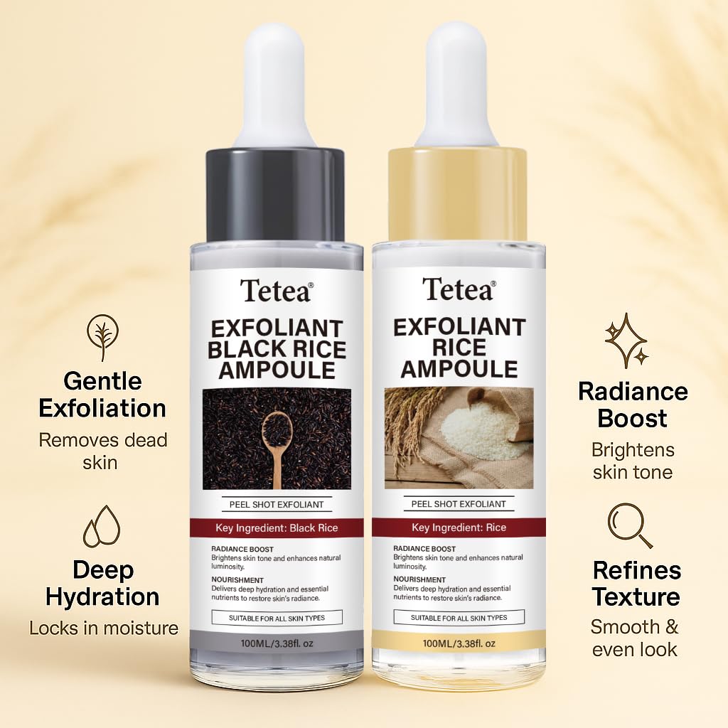 Side-by-side view of the White and Black Rice skincare duo for radiant skin