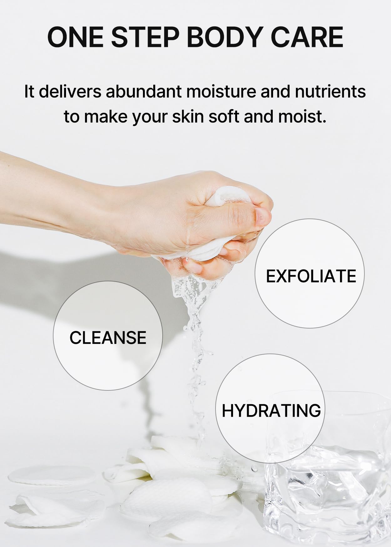 Celimax body brightening pad package back label showing instructions and key active ingredients