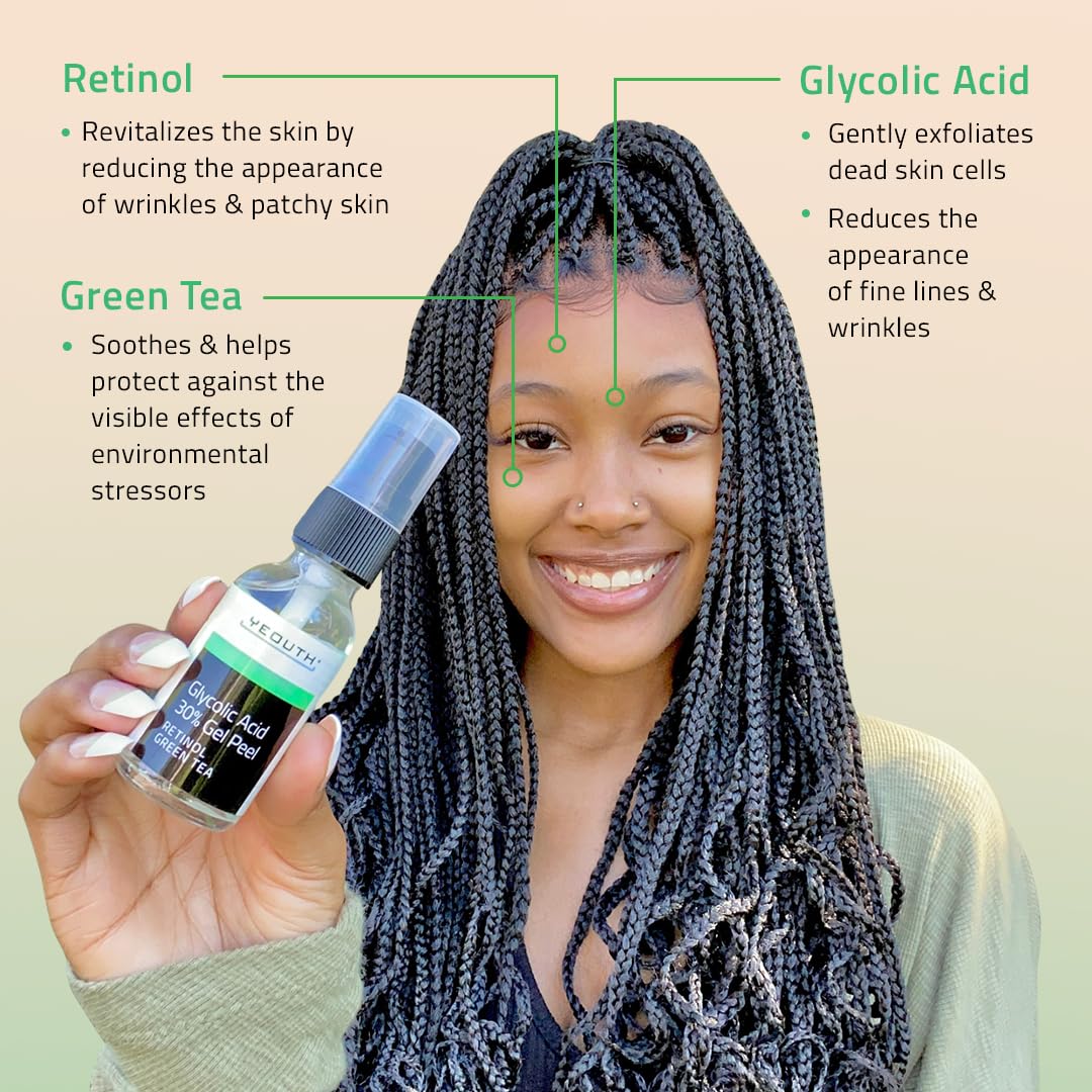 USA imported professional grade glycolic acid peel product label close up