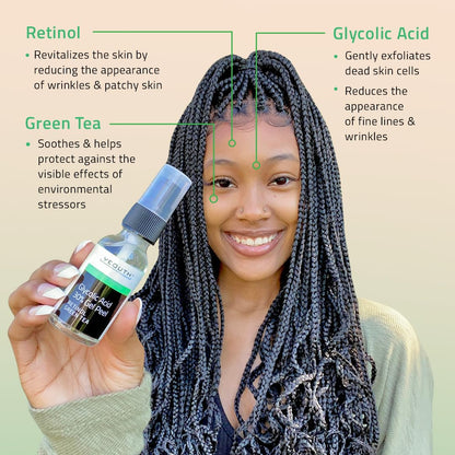 USA imported professional grade glycolic acid peel product label close up
