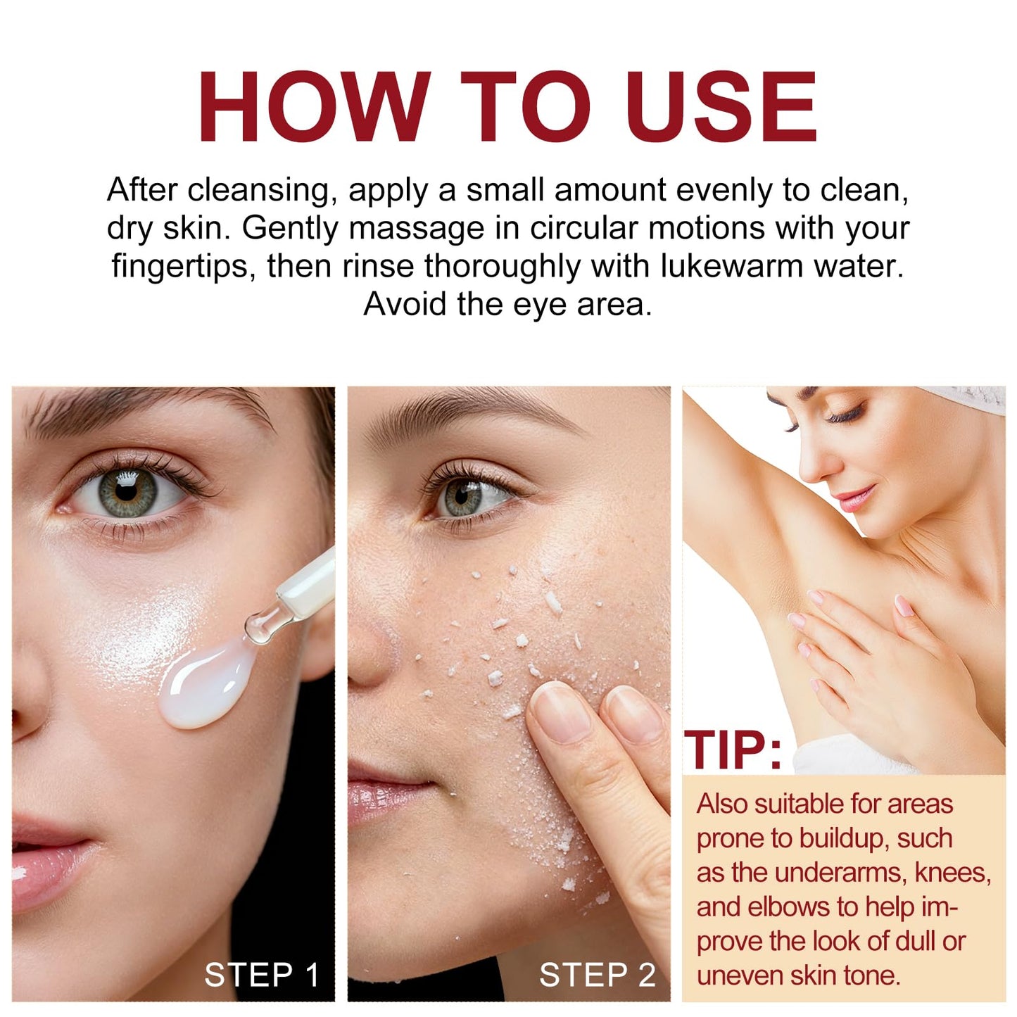 ADSBJUX pore minimizing rice exfoliant skincare set close up
