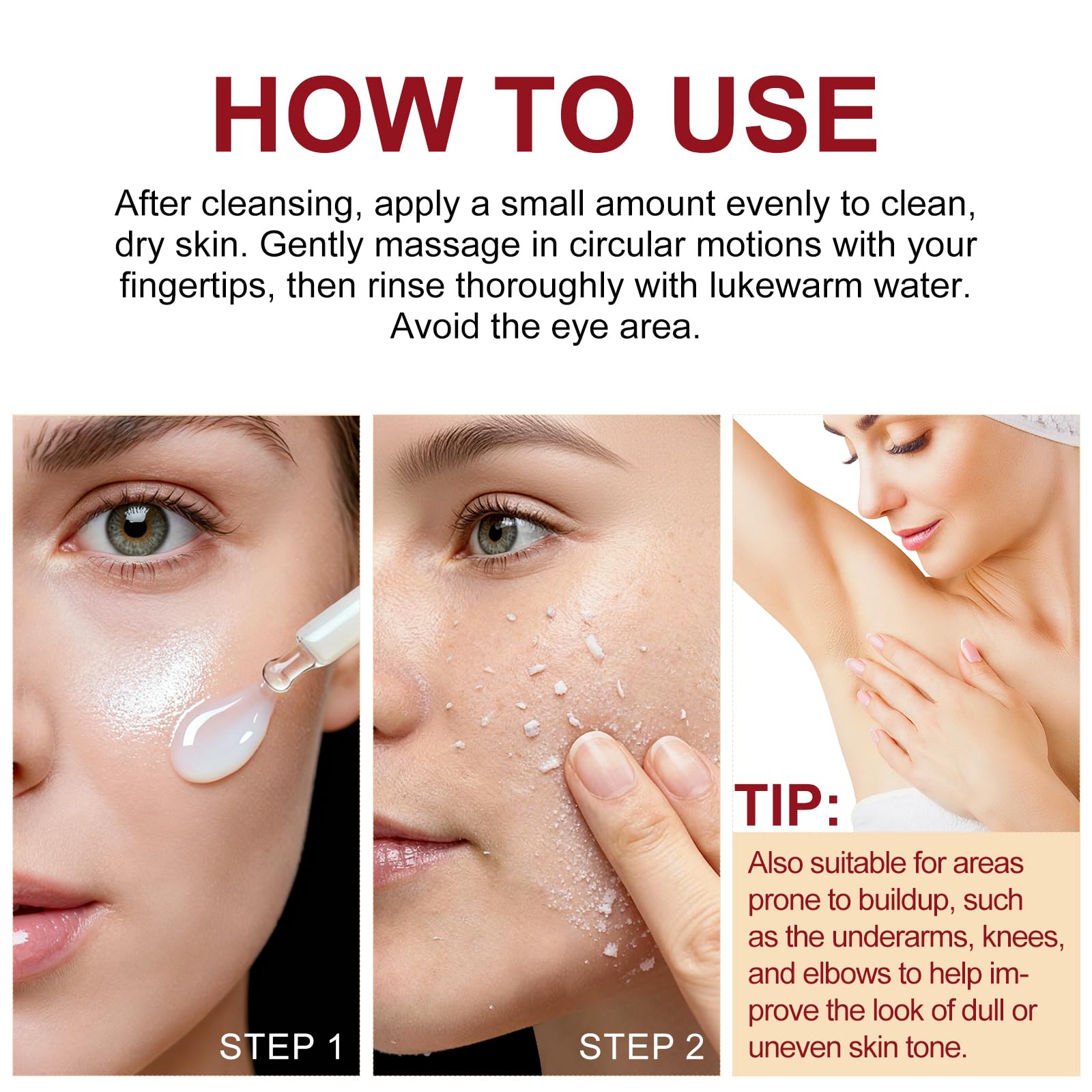 ADSBJUX pore minimizing rice exfoliant skincare set close up