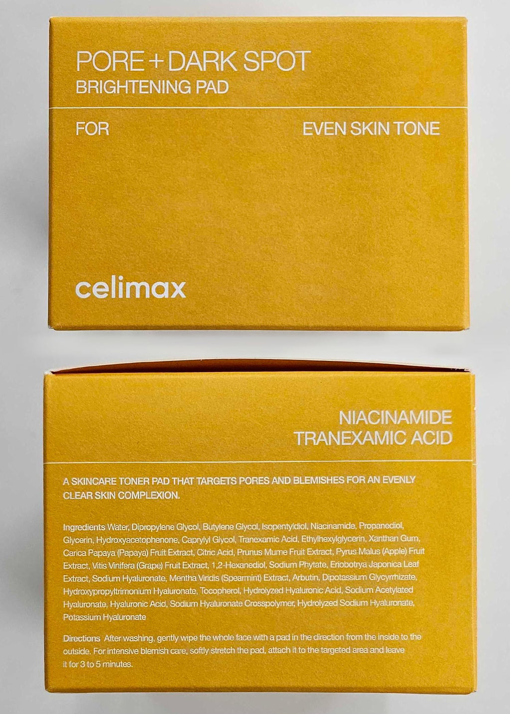 Celimax K beauty skincare pore and dark spot pads full set