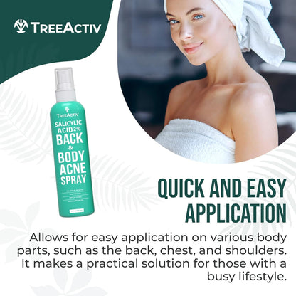 Close up of the ingredients list on the TreeActiv tea tree oil and aloe vera bottle.