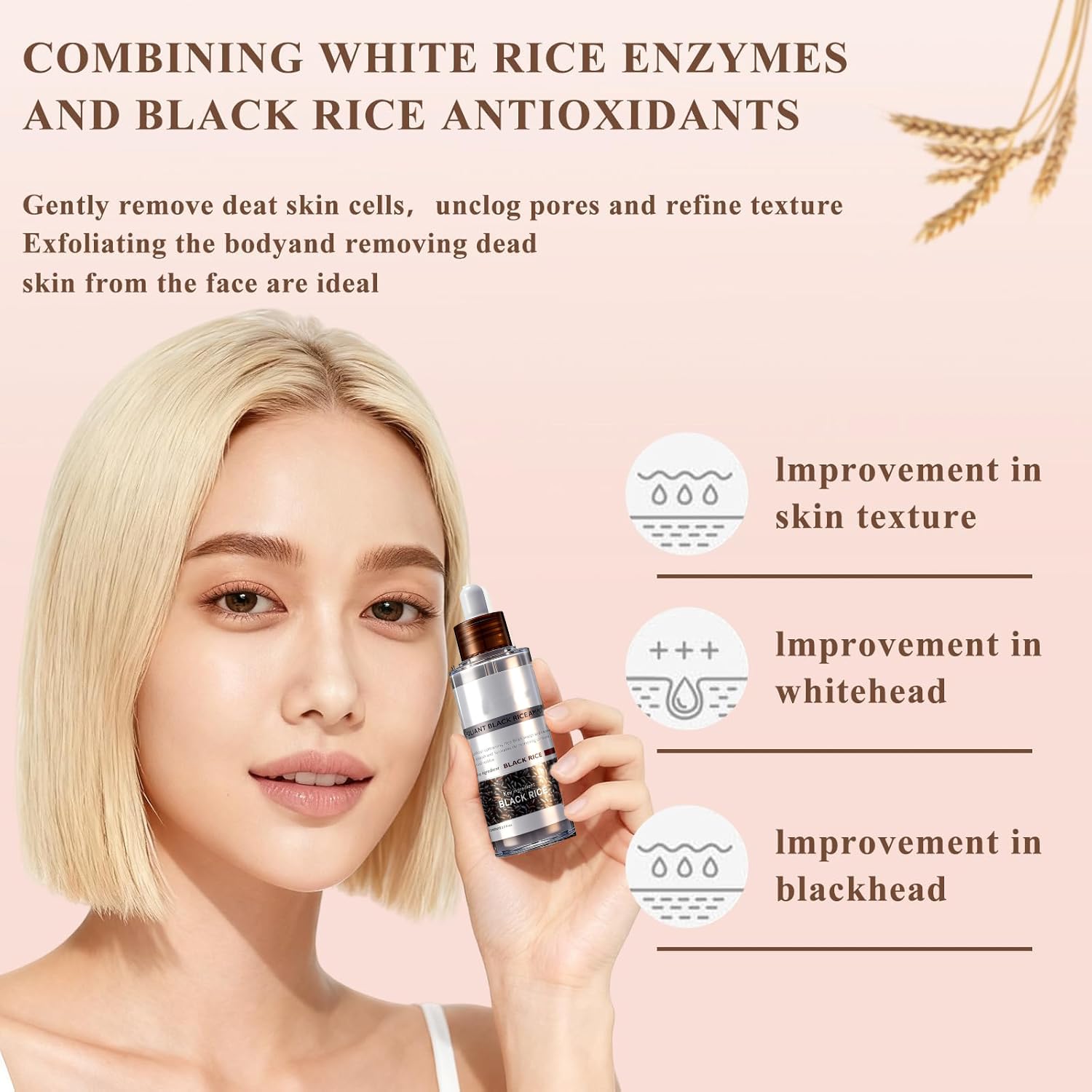 The two piece Ipsify Rice Peeling Duo unboxed showcasing the liquid consistency of the clarifying serums.