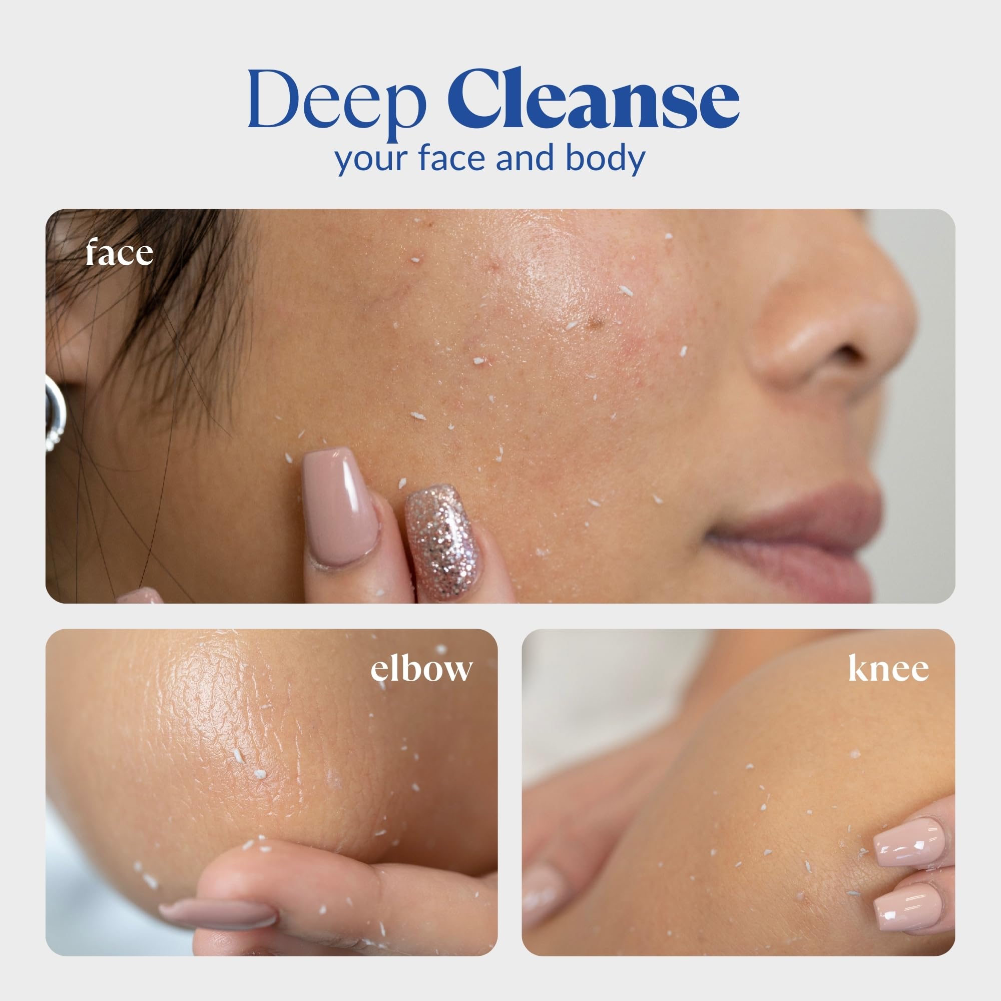 Natural Aqua Gel Cure non abrasive body cleanser application