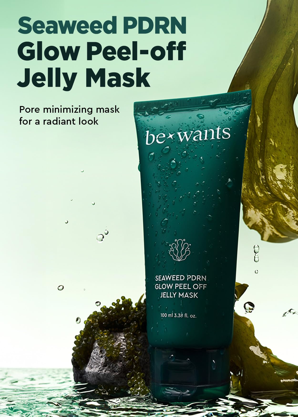 BEWANTS exfoliating facial mask texture being applied for Korean glass skin.