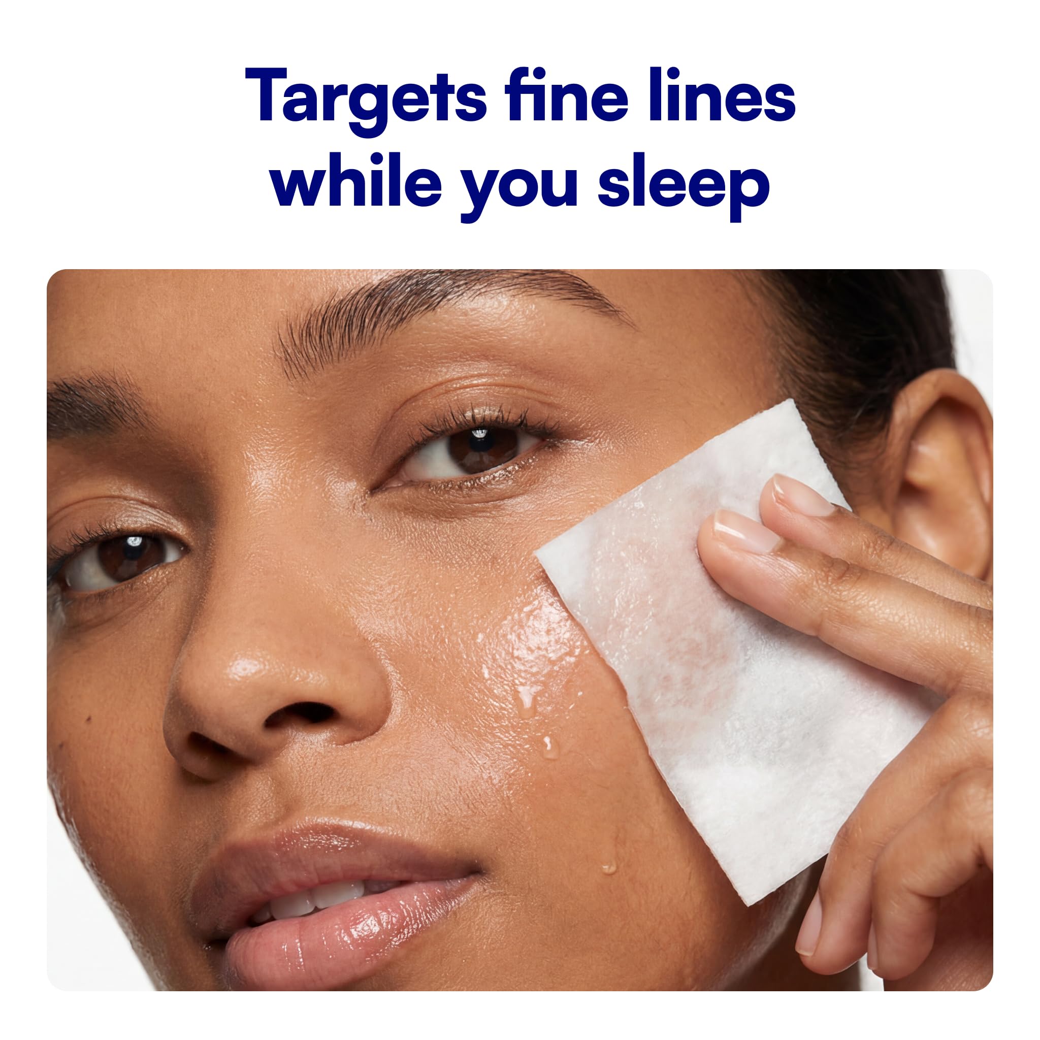 Bliss 10 percent glycolic acid face pads single use pouches displayed on a vanity